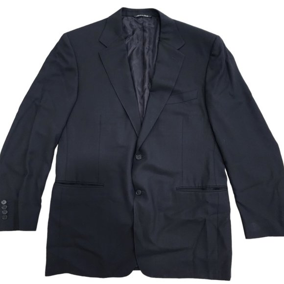 Canali Brown Label Travel Water Resistant 13290 Black Two Button Wool Blazer 44 - Picture 6 of 8